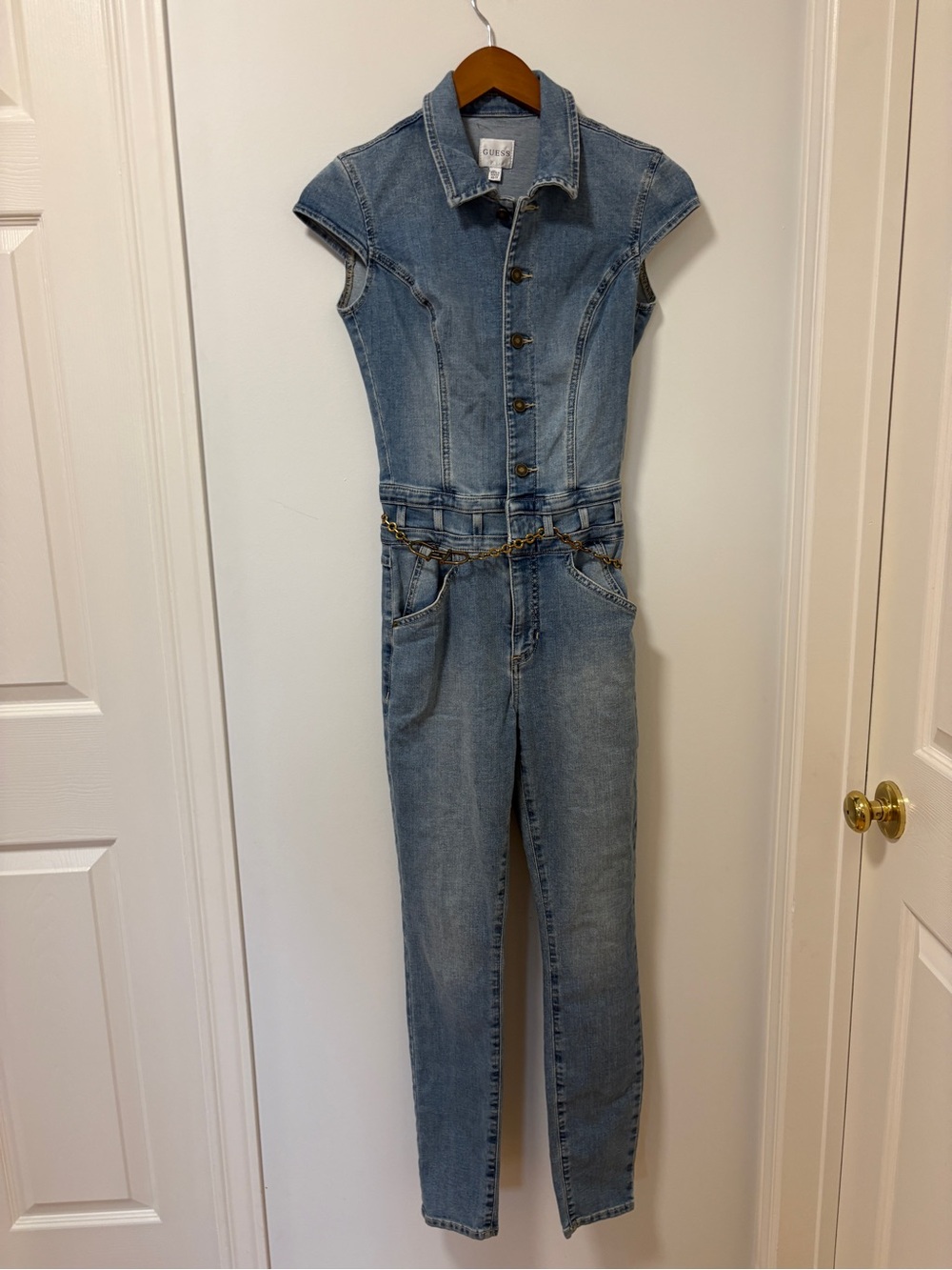 Guess denim jumpsuit one piece NWT Skinny Size XS with Belt